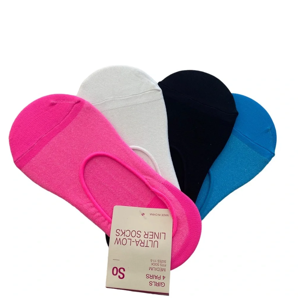 SO Girl’s 8 Pairs Ultra-Low Liner Socks  Size: M